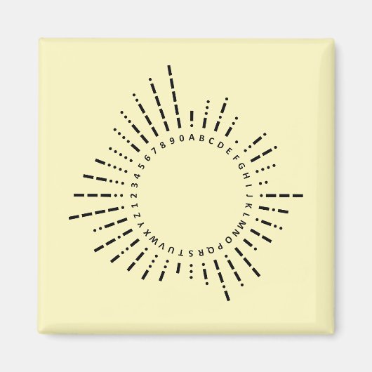 Morse Code Alfabet – Zachte Gele Leerzaam Magneet (Voorkant)