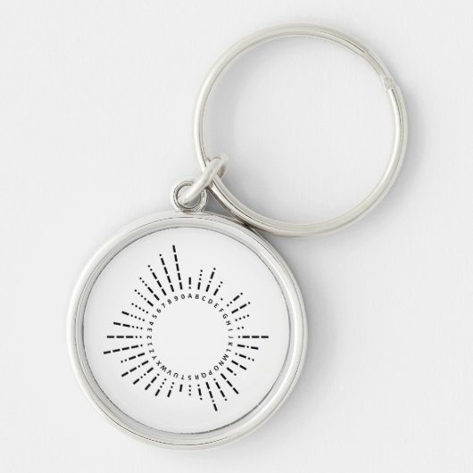 Morse Code Alphabet in Circle Sleutelhanger (Voorkant)