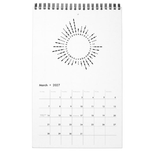 Morse Code Alphabet Kalender (Mar 2027)