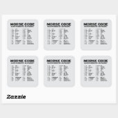 Morse Code Alphabet NATO Phonetic Reference A Z Vierkante Sticker (Vel)