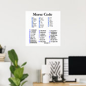Morse Code Alphabet, Nummers, punctie-Poster Poster (Thuiskantoor)
