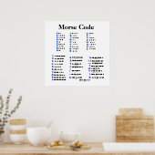 Morse Code Alphabet, Nummers, punctie-Poster Poster (Keuken)
