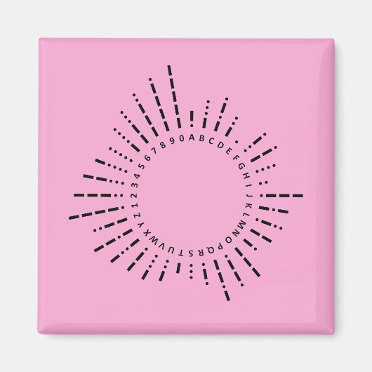 Morse Code Alphabet – Pink STEM Edition Magneet (Voorkant)