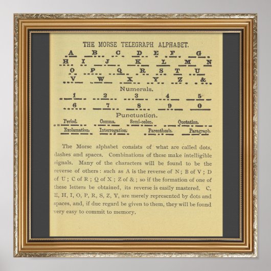 Morse Code Alphabet Poster (Voorkant)