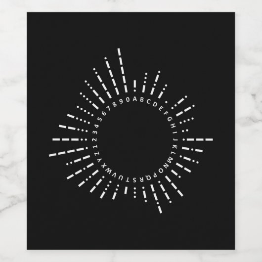 Morse Code Alphabet Wijn Etiket (Enkel label)
