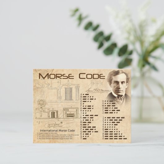Morse Code Briefkaart (Staand voorkant)