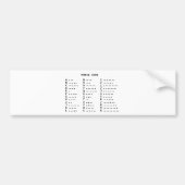 Morse Code Bumpersticker (Voorkant)