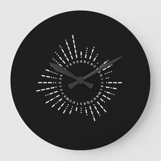 Morse code cirkel ontwerp grote klok (Voorkant)