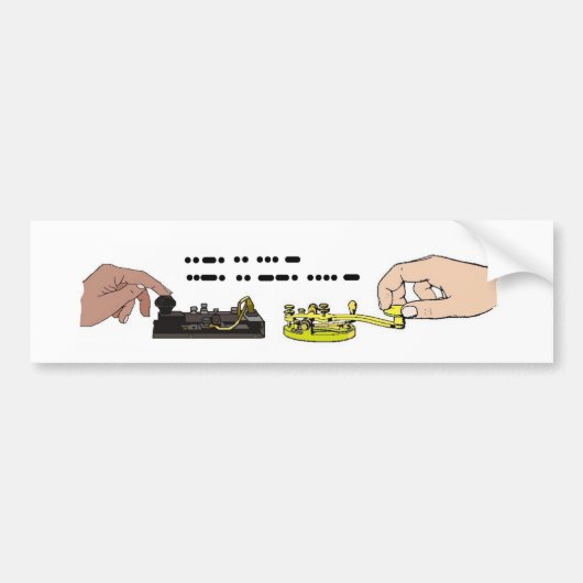 Morse Code Fist Bumper Sticker (Voorkant)
