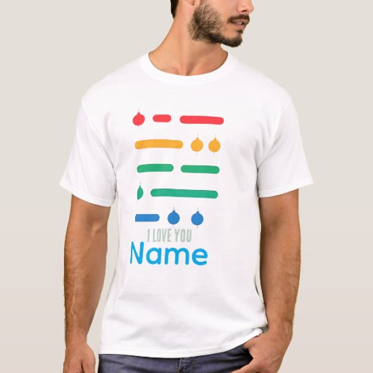 Morse Code – I LOVE YOU (Rainbow Edition) T-shirt (Voorkant)