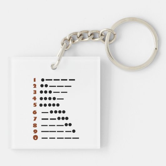 Morse Code Key-Chain 2-Sided Sleutelhanger (Achterkant)