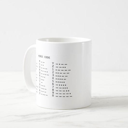 Morse Code Koffiemok (Voorkant links)