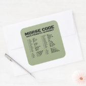 Morse Code NATO Alfabet Tactisch sein Chart A Z Vierkante Sticker (Envelop)