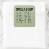 Morse Code NATO Alfabet Tactisch sein Chart A Z Vierkante Sticker (Tas)