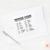 Morse Code NATO Fonetisch Alfabet Chart A Z Vierkante Sticker (Envelop)