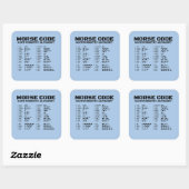 Morse Code NAVO Alfabet Chart A Z Minimaal Vierkante Sticker (Vel)