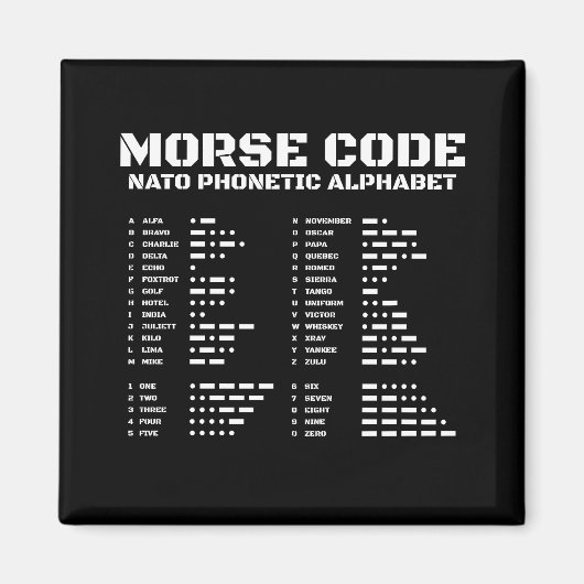 Morse Code & NAVO Educatief Ontwerp Magneet (Voorkant)