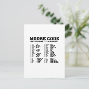Morse Code NAVO Fonetisch Alfabet Briefkaart