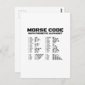 Morse Code NAVO Fonetisch Alfabet Briefkaart (Voorkant / Achterkant)