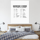 Morse Code NAVO Fonetisch Alfabet Canvas Afdruk (Insitu (Slaapkamer))