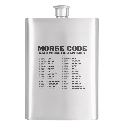 Morse Code NAVO Fonetisch Alfabet Flacon (Voorkant)