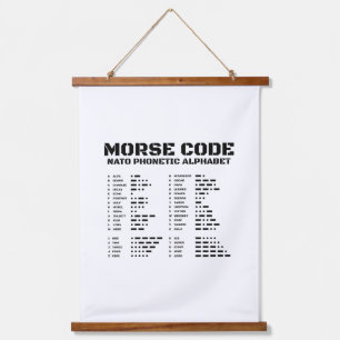 Morse Code NAVO Fonetisch Alfabet Hangend Wandkleed