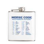 Morse Code NAVO Fonetisch Alfabet Heupfles (Voorkant)