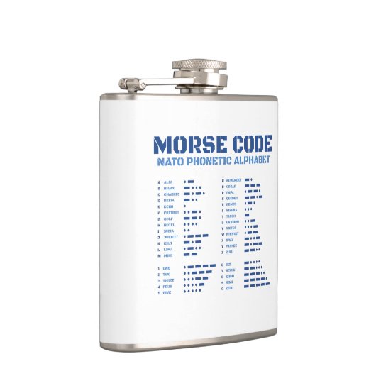 Morse Code NAVO Fonetisch Alfabet Heupfles (Rechts)