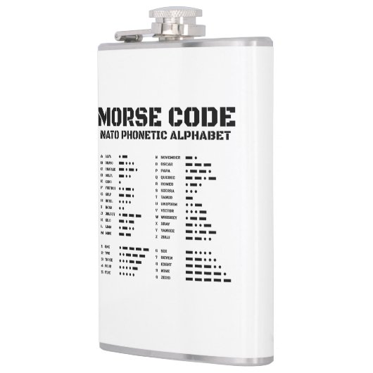 Morse Code NAVO Fonetisch Alfabet Heupfles (Links)