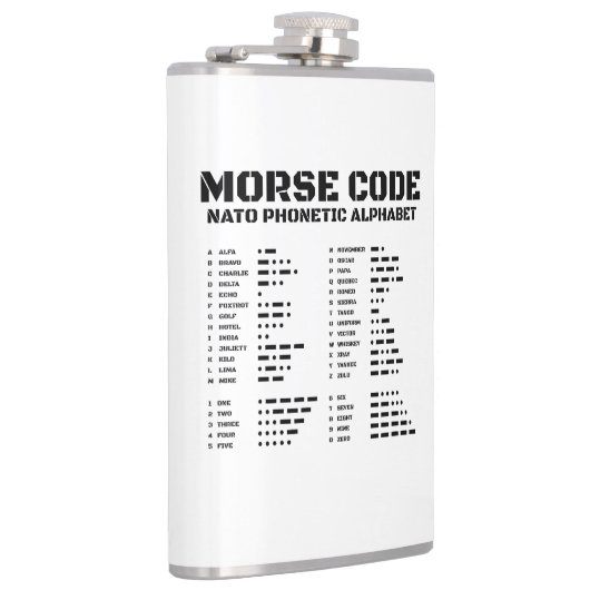 Morse Code NAVO Fonetisch Alfabet Heupfles (Rechts)