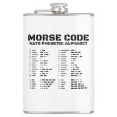 Morse Code NAVO Fonetisch Alfabet Heupfles (Voorkant)