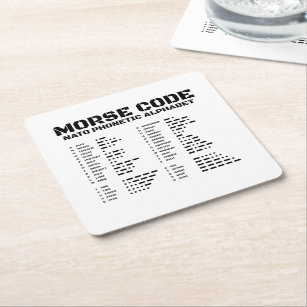 Morse Code NAVO Fonetisch Alfabet Kartonnen Onderzetters