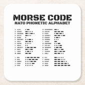 Morse Code NAVO Fonetisch Alfabet Kartonnen Onderzetters (Voorkant)
