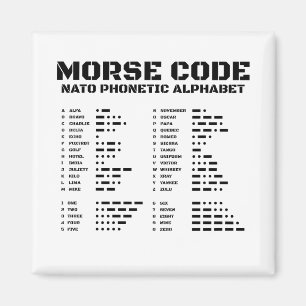 Morse Code NAVO Fonetisch Alfabet Magneet