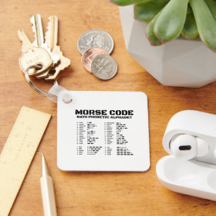 Morse Code NAVO-fonetisch alfabet Sleutelhanger