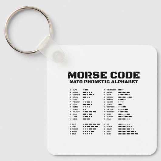 Morse Code NAVO Fonetisch Alfabet Sleutelhanger (Voorkant)
