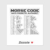 Morse Code NAVO Fonetisch Alfabet Sticker (Vel)