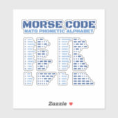 Morse Code NAVO Fonetisch Alfabet Sticker (Vel)