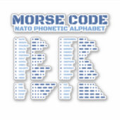 Morse Code NAVO Fonetisch Alfabet Sticker (Voorkant)
