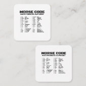 Morse Code NAVO Fonetisch Alfabet Vierkante Visitekaartje (Voorkant / Achterkant)