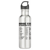Morse Code NAVO Fonetisch Alfabet Waterfles (Voorkant)