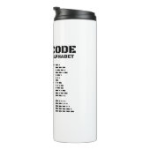 Morse Code NAVO Fonetische Alfabet Tafels Thermosbeker (Geroteerd rechts)