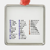 Morse Code of CW-kerstversiering Metalen Ornament (Voorkant)