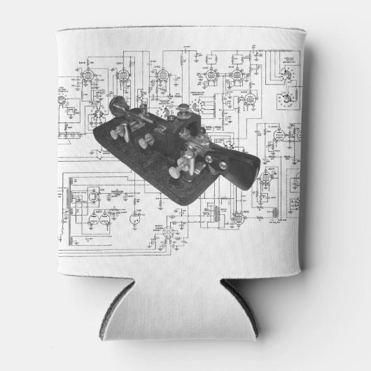 Morse Code Radio Key Schematisch Blikjeskoeler (Voorkant)