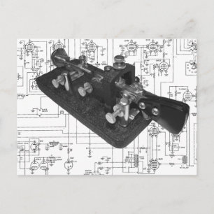 Morse Code Radio Key Schematisch Briefkaart