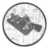Morse Code Radio Key Schematisch Hockey Puck (Voorkant)