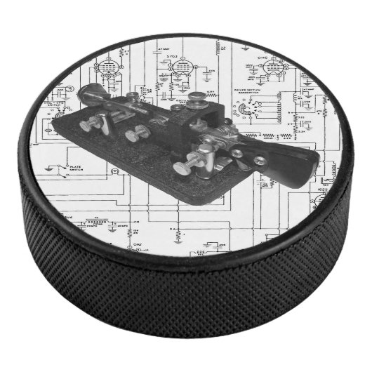 Morse Code Radio Key Schematisch Hockey Puck (3/4)