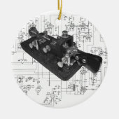 Morse Code Radio Key Schematisch Keramisch Ornament (Voorkant)