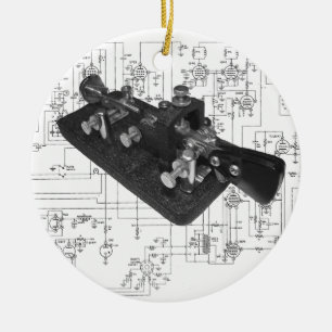 Morse Code Radio Key Schematisch Keramisch Ornament
