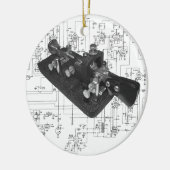 Morse Code Radio Key Schematisch Keramisch Ornament (Links)